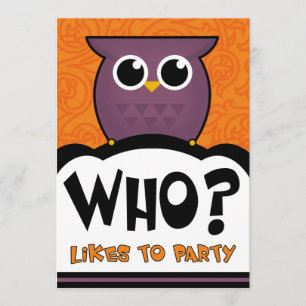 Invitation Hibou de bande dessinée d'invitations de partie de