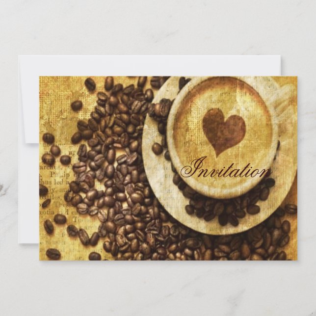 Invitation Hic Java cappuccino Coffee Beans Coffee Lover (Devant)