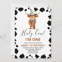 Highland Cow Cowboy Casquette Cow Imprimer 1er ann