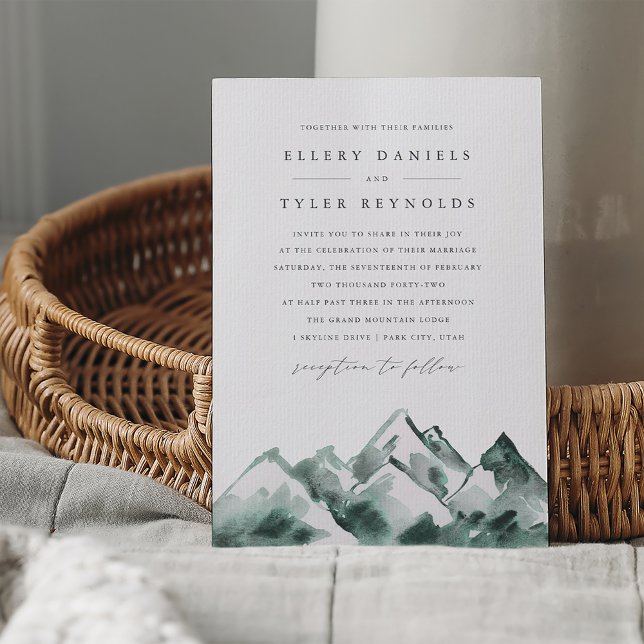 Invitation Highland | Mariage de la chaîne de montagnes Water (Créateur téléchargé)