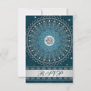 Invitation Hindou Ganesh Teal, Réponses de Mariage Rouleaux d