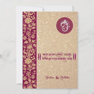 Invitation hindou Ganesha pour un mariage indien
