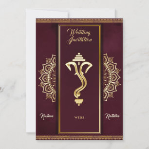Invitation hindoue du mariage indien Ganesha