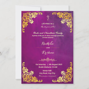 Invitation hindoue du mariage indien Ganesha