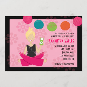 Invitation HIP et anniversaire SEIZE 5x7 SUPER du BONBON 16