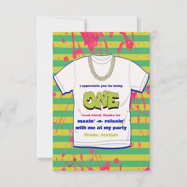 Invitation Hip hop Fresh One avec Merci photo (Devant)