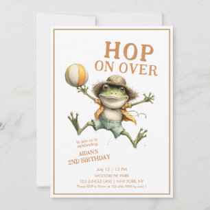 Invitation Hip On Over Frog Second Birday