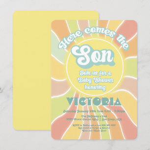 Invitation Hippie Boho Baby shower Sunshine Son