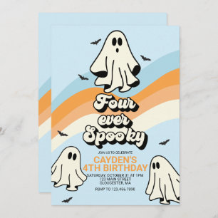 Invitation Hippie Halloween Rétro Ghost Quatre jamais Éffraya