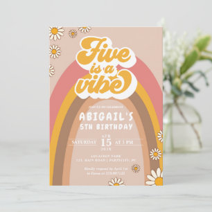 Invitation hippie super 5e anniversaire