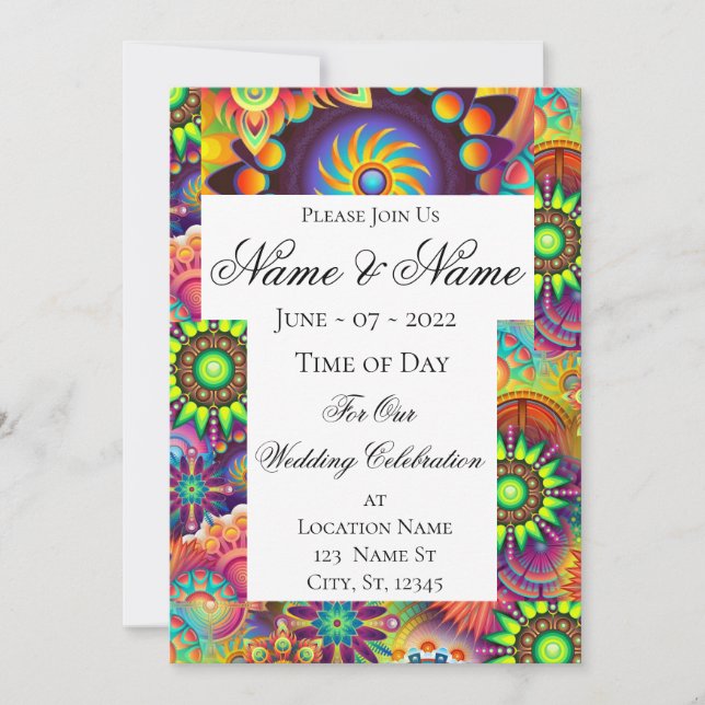 Invitation Hippie Super Techno Psychedelic Thunder_Cove (Devant)