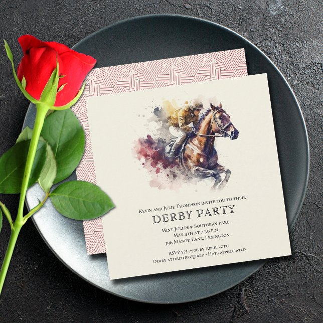 Invitation Hippocampe d'aquarelle Derby (Créateur téléchargé)