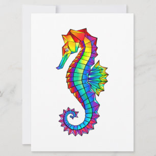 Invitation Hippocampe polygonal arc-en-ciel