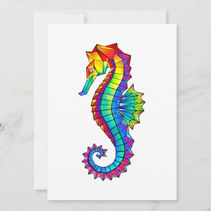 Invitation Hippocampe polygonal arc-en-ciel