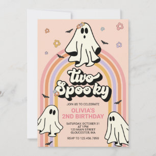 Invitation Hippy Halloween Deux Anniversaire Effrayant