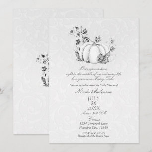 Invitation Histoire Argent Blanc Citrouille Fairy Tale Bride