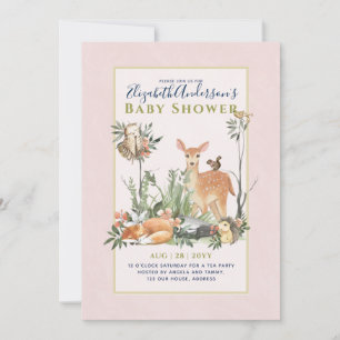 Invitation Histoire Bois Animaux Forêt Baby shower Invi