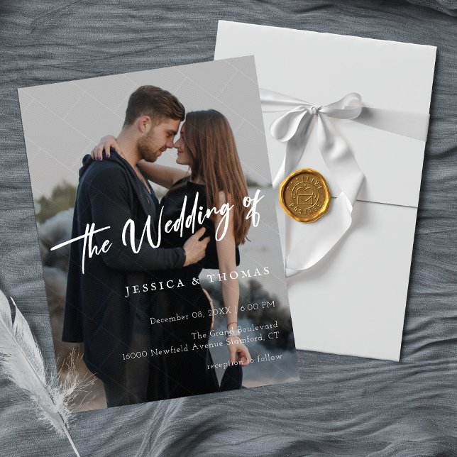 Invitation Histoire d'amour moderne : un Mariage photo sophis (Créateur téléchargé)