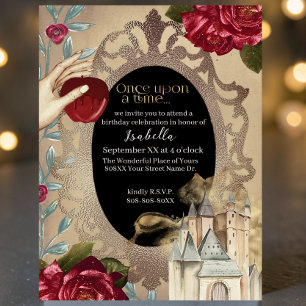 Invitation Histoire de fée en miroir blanc neige