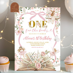 Invitation histoire de fée rose coquette pour anniversaire