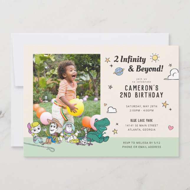 Invitation Histoire du jouet | 2 Infinity & Beyond Anniversai (Devant)