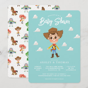 Invitation Histoire du jouet   Baby shower en bois