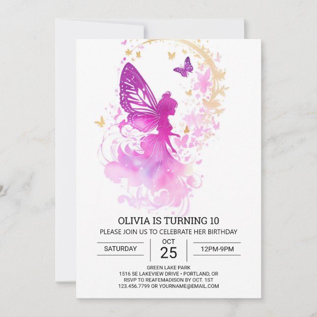 Invitation Histoire fée de la nature (Devant)