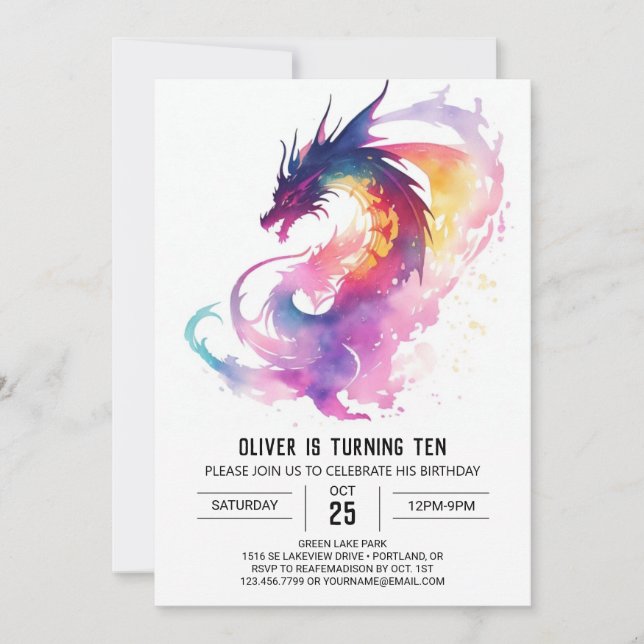 Invitation Histoire magique de dragon (Devant)