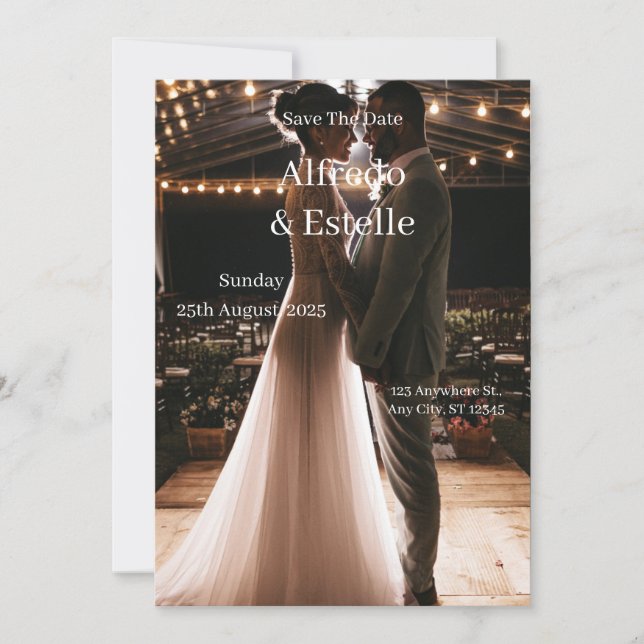 Invitation Histoire mariage blanche simple (Devant)