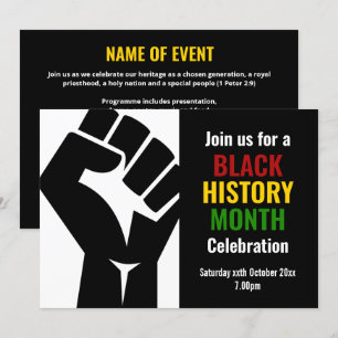 Invitation HISTOIRE NOIRE MOIS Célébration BHM événement