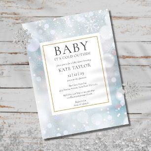 Invitation Hiver Baby shower De Neige Bébé Son Froid Dehors