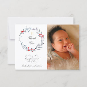 Invitation hiver Baptême merci