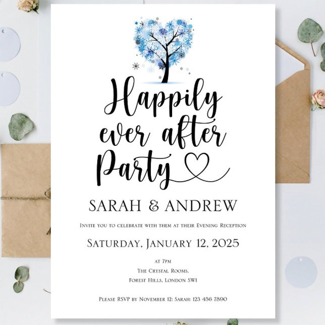 Invitation Hiver Bleu Joyeux Jamais Après L'Invit Mariage De  (Créateur téléchargé)