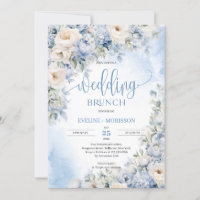 Hiver bleu poussiéreux et fleurs d'ivoire brunch m