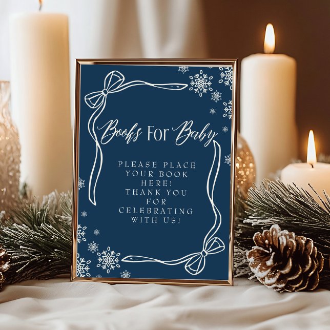 Invitation Hiver Coquette Livres pour bébé Signal (Winter Coquette Books for Baby Sign)