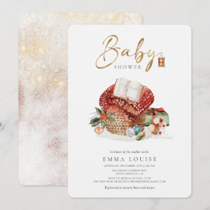 Invitation Hiver Cosy Noël Baby shower de vacances