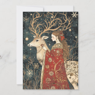 Invitation Hiver Enchanté: La Demoiselle et le Cerf