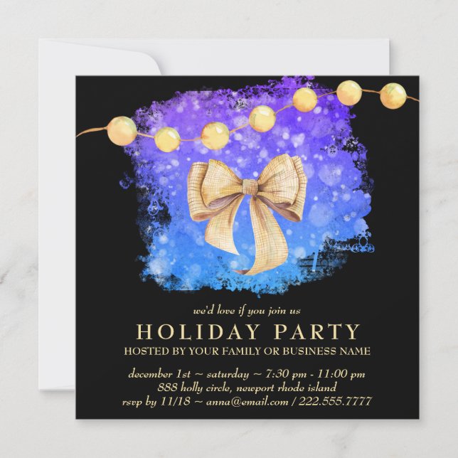 Invitation *~* Hiver Gel Fête de Noël (Devant)