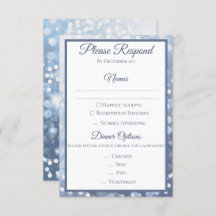 Hiver Icy Blue Wedding RSVP