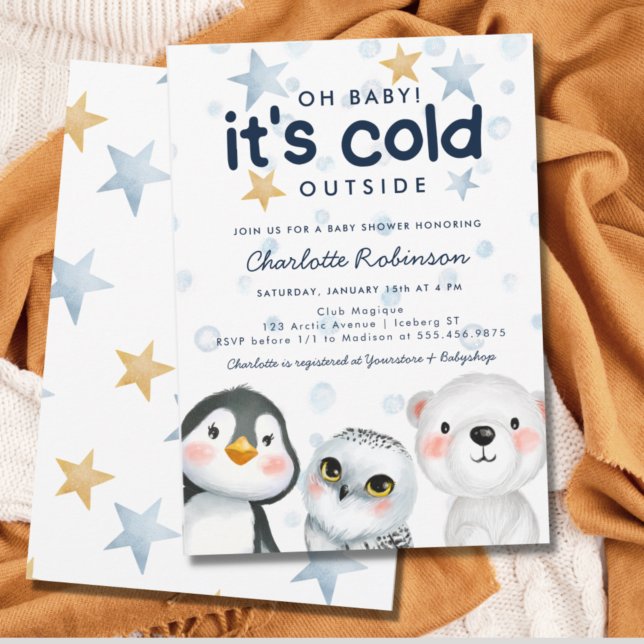Invitation Hiver Il fait froid à l'extérieur du Baby shower a (Créateur téléchargé)