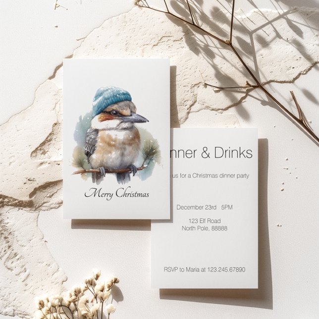 Invitation Hiver Kookaburra voeux, personnalisé (Créateur téléchargé)