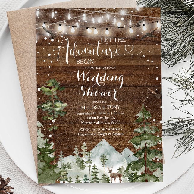 Invitation Hiver Laissez l'aventure commencer Wedding shower (Créateur téléchargé)