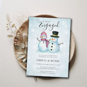 Invitation Hiver M. Mme Snowman Funny Mignonne Partie d'engag