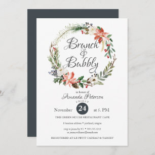 Invitation Hiver mystique   MARIAGE WREATCH BRUNCH Bubbly