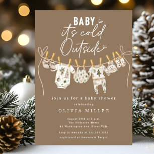 Invitation Hiver neutre "Baby It’s Cold Outdoor"