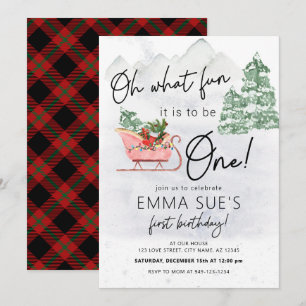Invitation Hiver Oh Quel plaisir Noël Sleigh Premier annivers