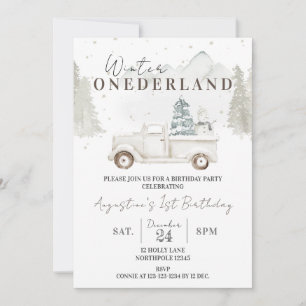 Invitation Hiver ONE derland 1er Anniversaire, Garçon Premier
