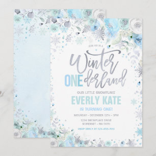 Invitation Hiver ONE derland 1er anniversaire Monnaie bleue d