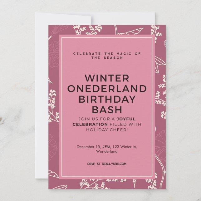 Invitation Hiver ONE derland Anniversaire Bash personnalisé (Devant)