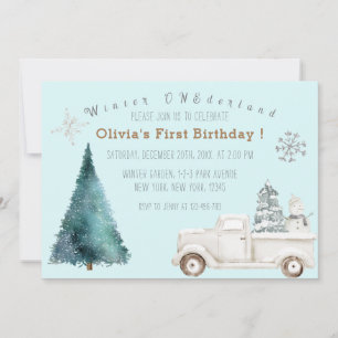 Invitation Hiver ONE derland Première fête d'anniversaire